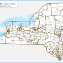Map of New York State divided into counties and state Assembly Districts